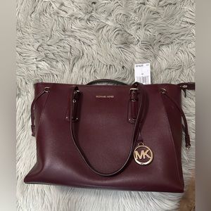 Michael kors maroon/purple tote bag